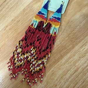 Colorful Beaded Fringe Earrings